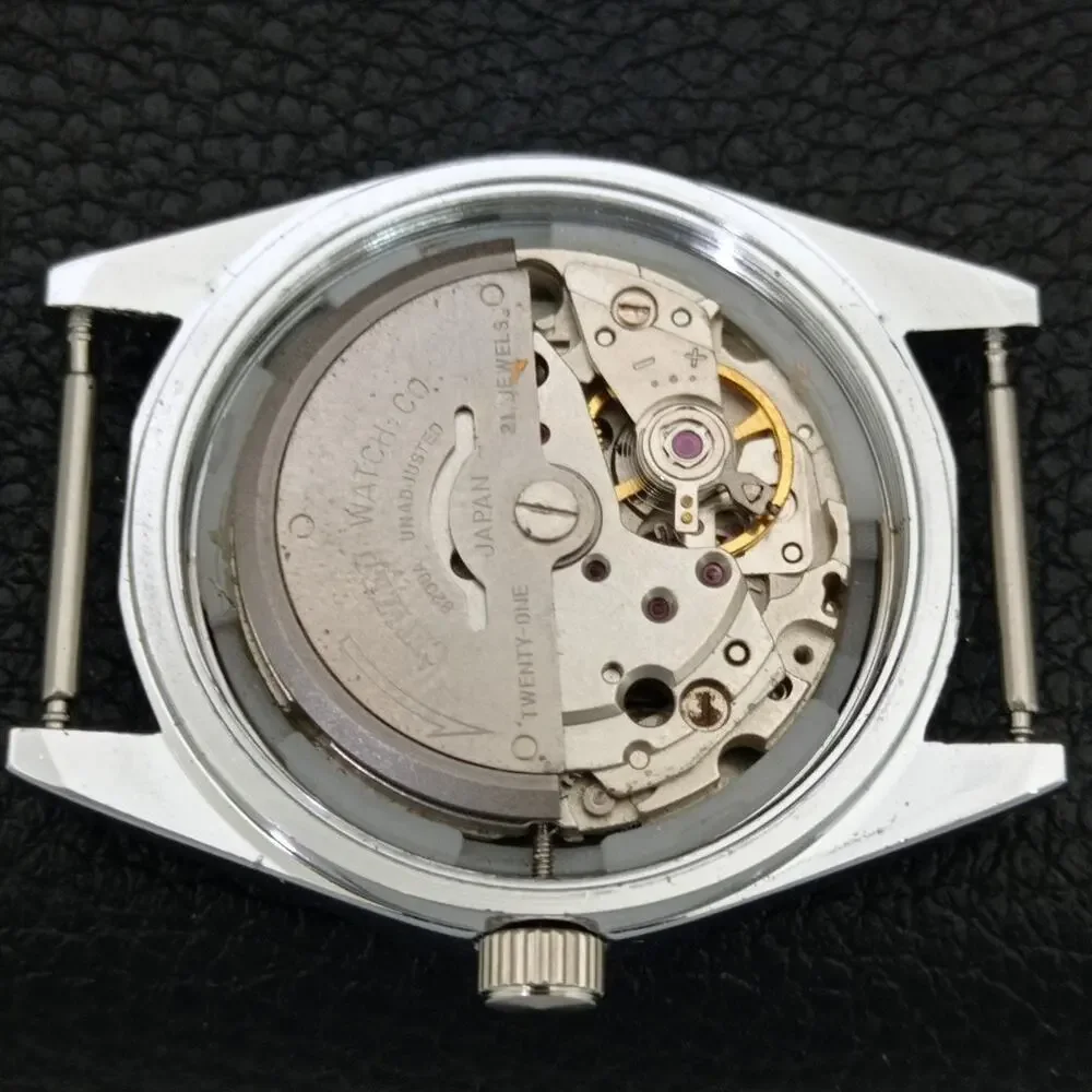 Vintage 1984 Citizen Automatic Mens Silver Watch W/daydate & Blue accents